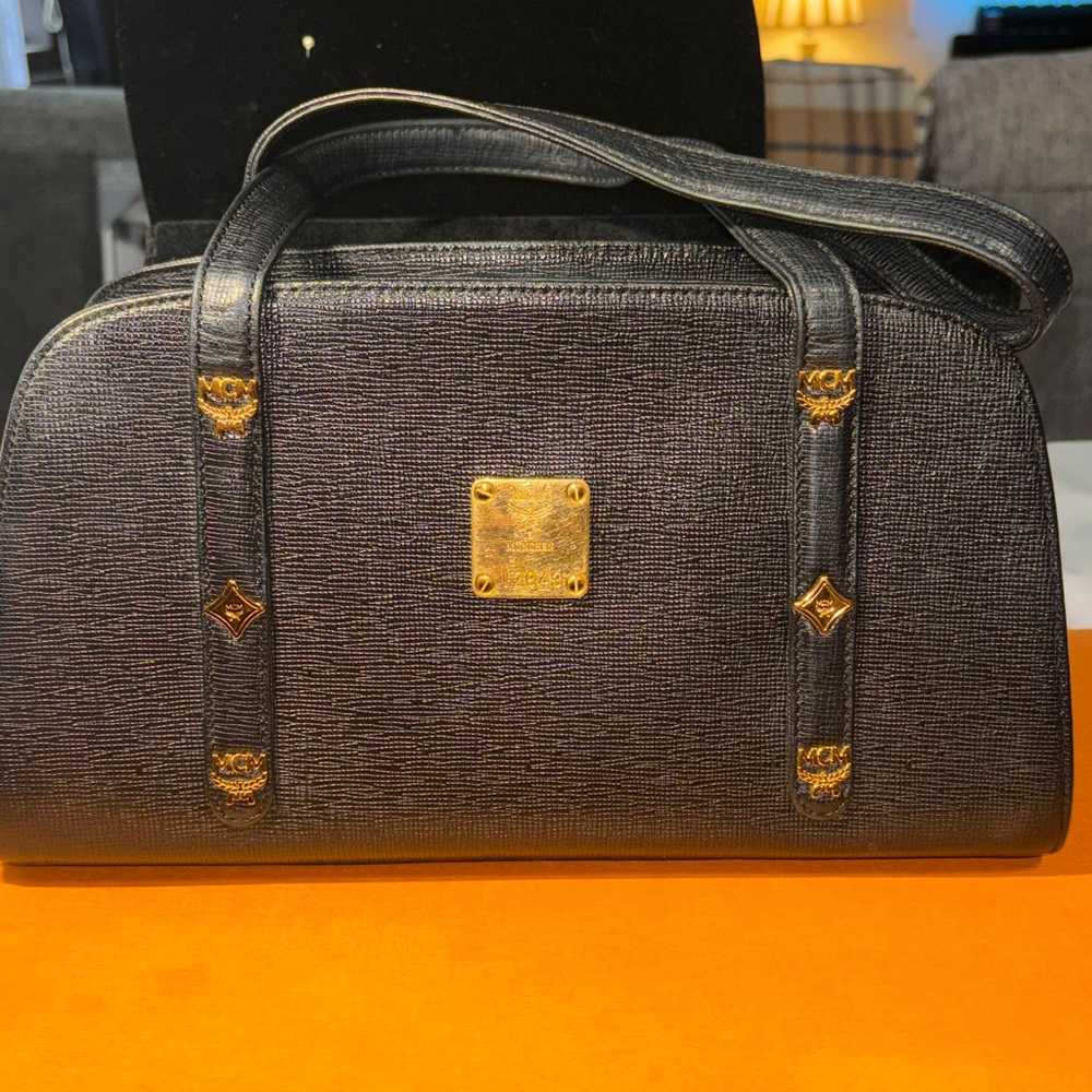 MCM Black and Gold Shoulder Bag